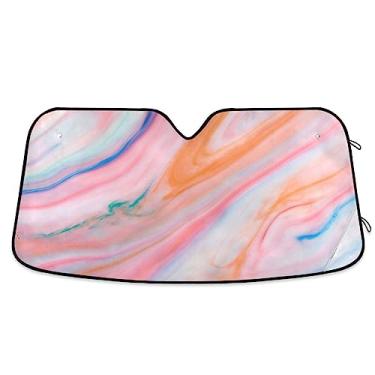 Imagem de Pára-brisas dianteiros para janela de carro de bolo de mármore, persiana de janela de carro, para SUV, carro, caminhão, acessórios de verão