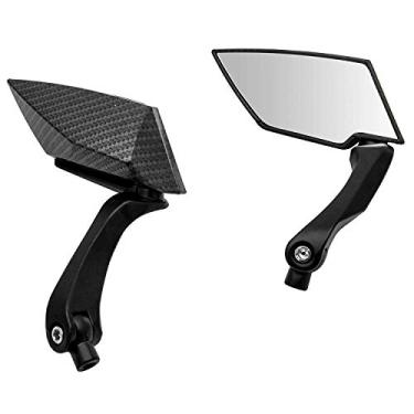 Imagem de MASO Espelho lateral de motocicleta 8 mm/10 mm universal alumínio carbono estilo lâmina diamante design espelho retrovisor para motocicleta Kawasaki Suzuki Hon-da Victory Chopper Yamaha, etc.