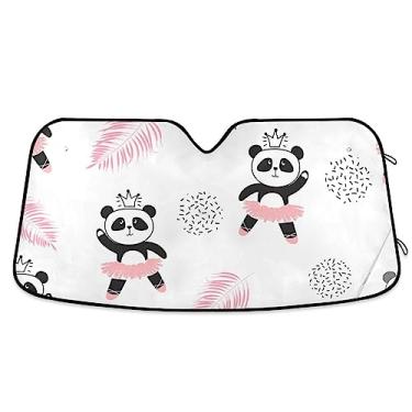 Imagem de Pára-brisas de carro bonito Panda Ballerinas, proteção UV de carro, persiana de janela para carro, caminhão, SUV, acessórios de carro