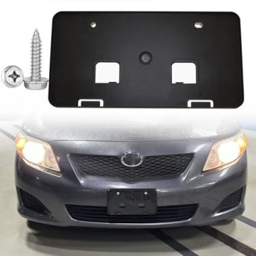 Imagem de FASTCHE Moldura de placa de licença frontal compatível com Toyota Corolla 2009 2010 2011 suporte de placa de carro de para-choque dianteiro substituição # TO1068105 5211402040