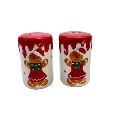 Imagem de Saleiro e Paliteiro Ginger Cookie em Cerâmica 9cm MP951 - TOK DA CASA