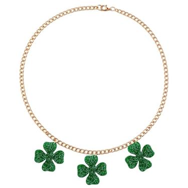 Imagem de LKingel Colares femininos de Dia de São Patrício com pingente de trevo verde, colar gargantilha de trevo irlandês, colar de boa sorte, roupas de festival irlandês, acessórios para o dia de São