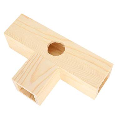 Imagem de aqxreight Tubo de Túnel de Hamster de Madeira, Casa de Animais de Estimação Pequena, Ninho, Treinamento, Brinquedo de Playground Conectado, Outra Lata Ilimitada para Material de Madeira Ecológico