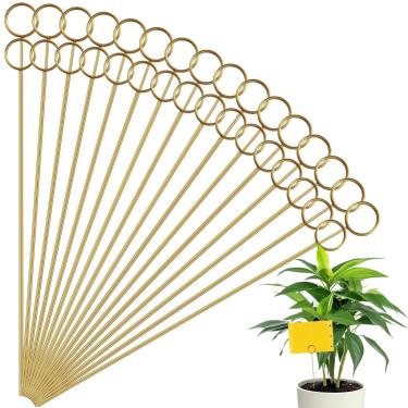 Imagem de Otoolling Suporte de arame de 30 cm de comprimento para armadilhas pegajosas, suporte de estaca de metal para armadilhas amarelas para colar plantas, jardins e estufas, fácil instalação (dourado)