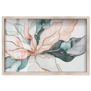 Imagem de Softened Sepals II Shadowbox Print Flower Wall Art por Art Remedy, moldura loira, 63 x 43 cm