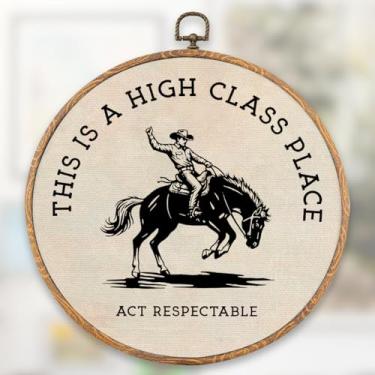 Imagem de Arte de parede redonda caubói ocidental, impressões de arte vintage modernas, arte de parede redonda exclusiva para pendurar decoração moderna sala de estar quarto casa dormitório para filhos amigos