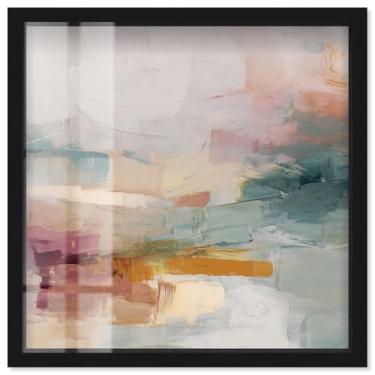 Imagem de Blended Shores I Shadowbox Print Sunset Wall Art por Art Remedy, moldura preta, 78 x 79 cm