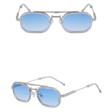 Imagem de VFDHN Óculos de Sol Azuis Masculinos Vintage Steampunk Femininos Luxo Moda Vintage (3)