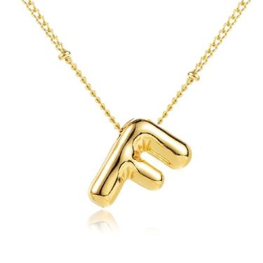 Imagem de Colar com letras douradas e iniciais para mulheres, delicados e fofos, pingente de letra A-Z, presente de aniversário para amigas, colar moderno para mulheres, joias de praia 2025, Zinco, Sem Pedra