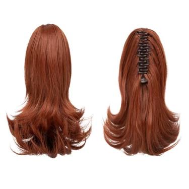 Imagem de Peça de extensão de rabo de cavalo, peça de extensão de rabo de cavalo longo encaracolado. Com uma aparência realista. Conjunto de peruca artificial. Adequado para mulheres (duas cores).