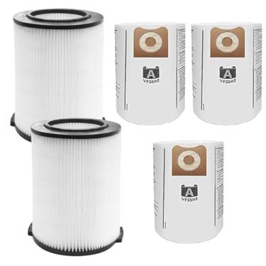 Imagem de Filtro de substituição VF4000 para filtros de vácuo Ridgid Shop 5-20 galões Ridgid Vacuum 6-9 galões Husky Vacuum, com 2 filtros, pacote com 3 sacos VF3502