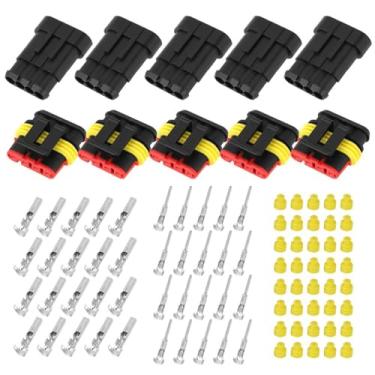 Imagem de Chiffonade 5 kits de conectores elétricos à prova d'água de 4 pinos – Plugue de fio automotivo selado para caminhão de carro, faixa de fio de 0,1 a 1 mm²