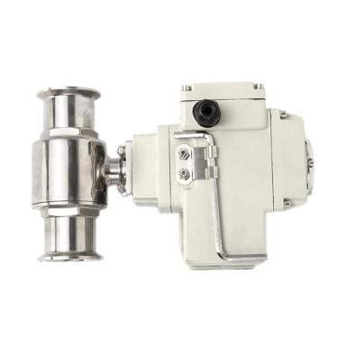 Imagem de Válvula esférica motorizada de plataforma bidirecional de 32 mm de aço inoxidável Q911F-16P Válvula de esfera elétrica tipo virola sanitária Tri Clamp 1 peça (Cor: 12VDC)