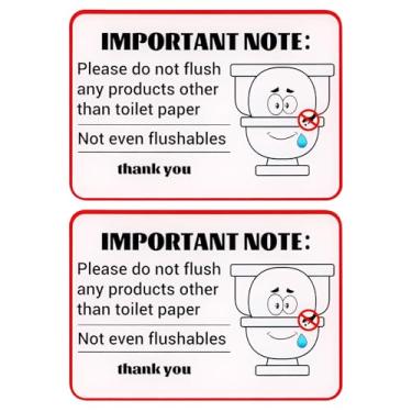 Imagem de 2un. Placa Não Despeje Nenhum Produto Além Papel Higiênico, Placa Regras Banheiro em Acrílico para Sistema Séptico com Autoadesivo para Airbnb Restaurante Bar Hotel