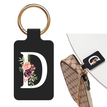 Imagem de Letras personalizadas A-Z Suporte magnético elegante design floral bolsa cabide para mulheres adequado para tampos de mesa metal parede porta dobradiça moldura carrinho de compras encantos acessórios