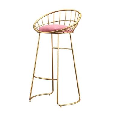 Imagem de Banqueta de bar moderna simplicidade cadeira de bar bancos de bar de metal para balcão doméstico bancos de bar com almofadas de assento estofadas cadeiras (altura 65 cm)