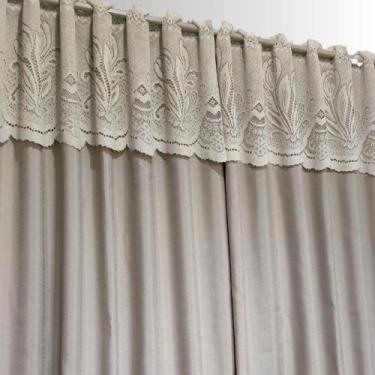 Imagem de Cortina paris com renda 120x220 cor:fendi - ALGOESTER, FENDI