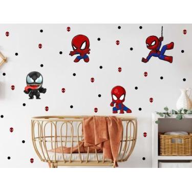 Imagem de adesivo de parede homem aranha cute spider-man heróis filme desenho in