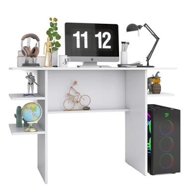 Imagem de Escrivaninha para PC com 3 Nichos, 90 x 77 x 37 cm, Branca, Design Moderno