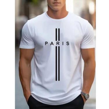 Imagem de Camiseta Masculina Paris Personalizada 100 Algodão esporte street wear