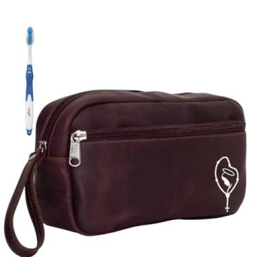 Imagem de Kit Nécessaire Executiva Masculina Premium Marrom Estampas - Mormino