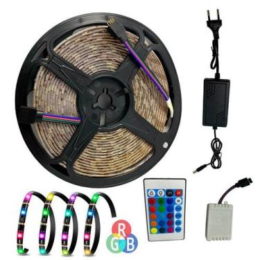 Imagem de Fita Led Rgb 5050 Rolo 5m 300 Leds Prova D'água c/ Controle - LU JPDEC