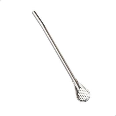 Imagem de Canudo Bomba Colher De Inox Chimarrão Tererê Bebidas Quentes 18cm Clin