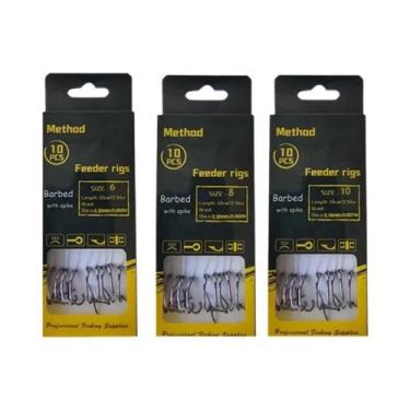 Imagem de Linha Trançada Para Pesca De Carpas Com Anzóis Com Espinhos Tamanho 6 