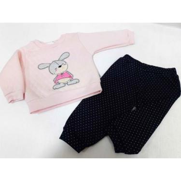 Imagem de Conjunto Luxo Bebê Menina Inverno Enxoval Blusa + Calça 7172 - CHUQUIN