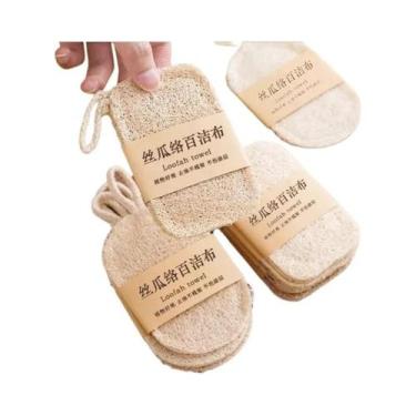 Imagem de Esponjas De Lufa Natural Para Banho, Pacote Com 10, Esfoliantes Suaves