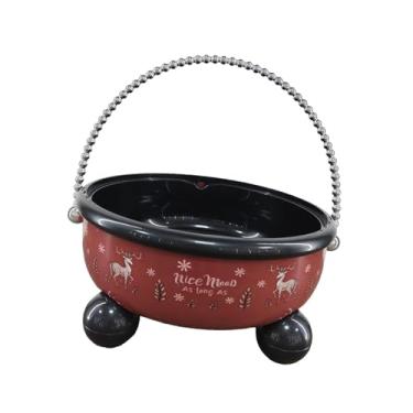 Imagem de KiBcsLic Fruteira com furos de drenagem, portátil e elegante, para frutas e legumes, ideal para de cozinha ou como peça central de mesa, Vermelho