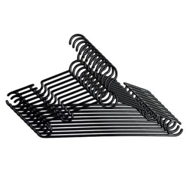 Imagem de Kit Conjunto de Cabides Plástico para Adulto Preto (30)