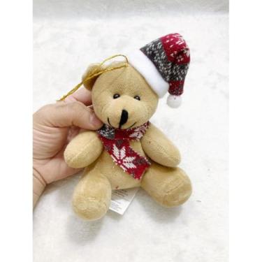 Imagem de enfeite decorativo natal pend urso com gorro cachecol de árvore 11/15CM (15 cm marrom,2 peças)