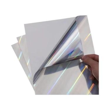 Imagem de Papel Adesivo Vinílico Holográfico Para Impressão a Laser, 10 Folhas A