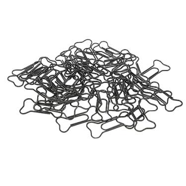 Imagem de HEEPDD 45 Clipes de Papel do Osso do Cão Dos Pces, Organizador Leve Preto Caderno Metal para o Marcador da Classificação Documento da Casa Escritório