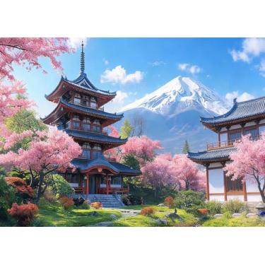 Imagem de DePhoto 2,8 x 1,5 m de primavera japonesa cerejeira florescendo pano de fundo para fotografia de pátio de montanha de neve para decoração de festa de chá de bebê, adereços de estúdio de cabine