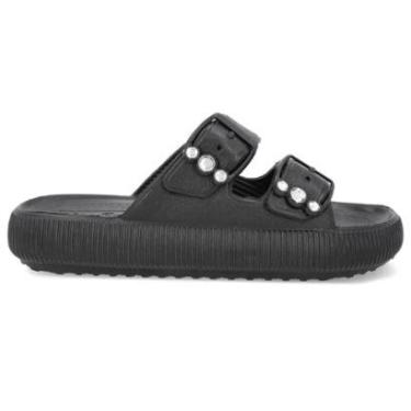 Imagem de Chinelo Usaflex Slide Poofy Ajustável com Fivela e Brilho-Feminino