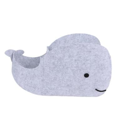 Imagem de AYNEFY Cesta de Feltro Caixas de Armazenamento de Feltro Em Forma de Baleia Cesta de Adorável Dos Desenhos Animados de Artigos Diversos Organizador de Brinquedos de Lavanderia para Organizadores de