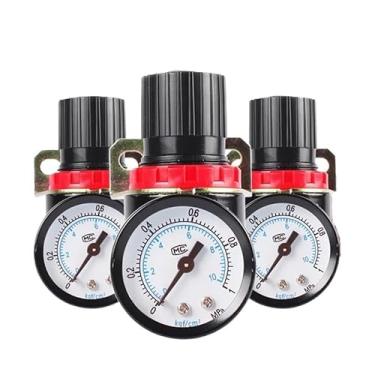 Imagem de 1 unidade AR2000 G1/10.2 cm válvula pneumática do regulador do compressor de pressão de ar com encaixe de calibre (AR2000 w PMSM20)