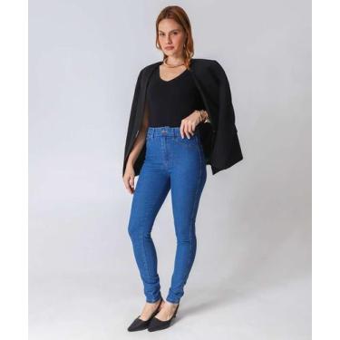 Imagem de Calça Jeans Skinny Feminina Cintura Alta Marisa Azul-33014, Jeans azul