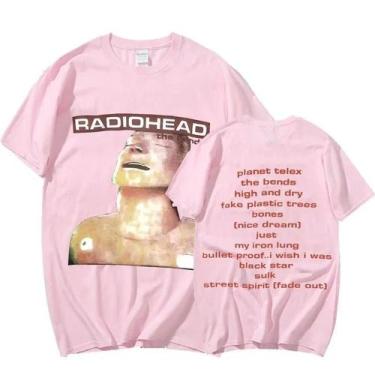 Imagem de Camiseta Vintage Oversize De Rock Band Radiohead Para Homens, 100% Alg