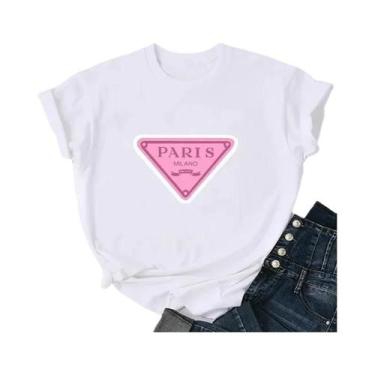 Imagem de Camiseta Feminina De Verão Estampada Casual Y2K Com Gola Redonda E Man