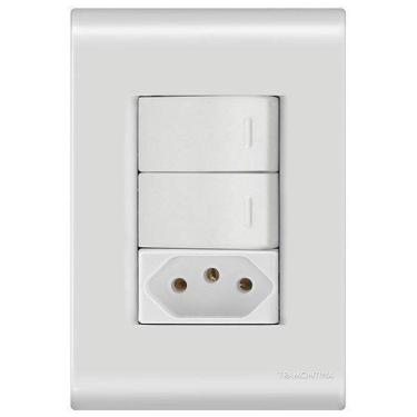 Imagem de Conj 2 Interruptores Simples + 1 Tomada 10A - Tramontina Liz