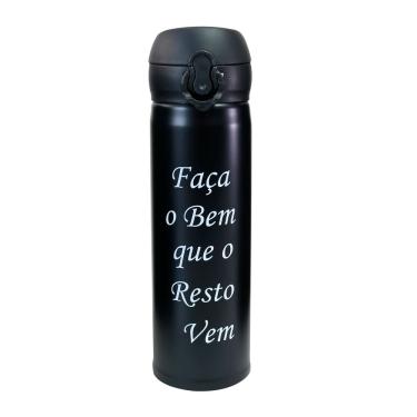 Imagem de Garrafa Isotérmica Inox Com Frases 380ml Água Academia Lazer