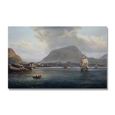 Imagem de NHLDZYH Quadro famoso para salão - réplica de J.C. Dahl - Paisagem romântica nórdica em tela - decoração de parede elegante. (Paisagem 41). 80 x 130 cm. Apenas tela