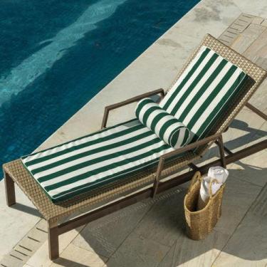 Imagem de Colchonete Espreguiçadeira Piscina Impermeável Listrado Área Externa 0