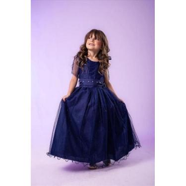 Imagem de Vestido Luxo Encanto Longo Azul Petróleo para Meninas - PopKIds, 10