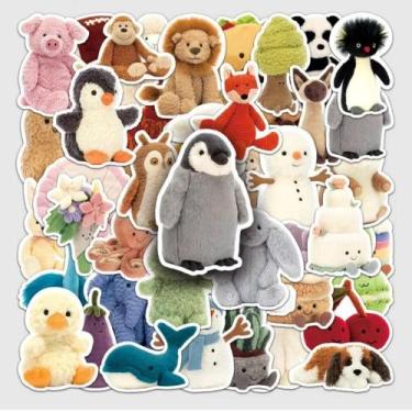 Imagem de 51 Adesivos De Pelúcia Impermeáveis De Desenhos Animados (Coelho, Urso