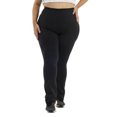 Imagem de Calça Flare  Plus Size Flanelada Inverno Grossa Cintura Alta - ASHYC, 