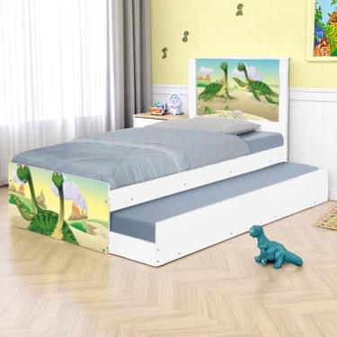 Imagem de Cama Solteiro Infantil Com Cama Auxiliar 195x96cm Personagens Dinossauro K02 - D'rossi